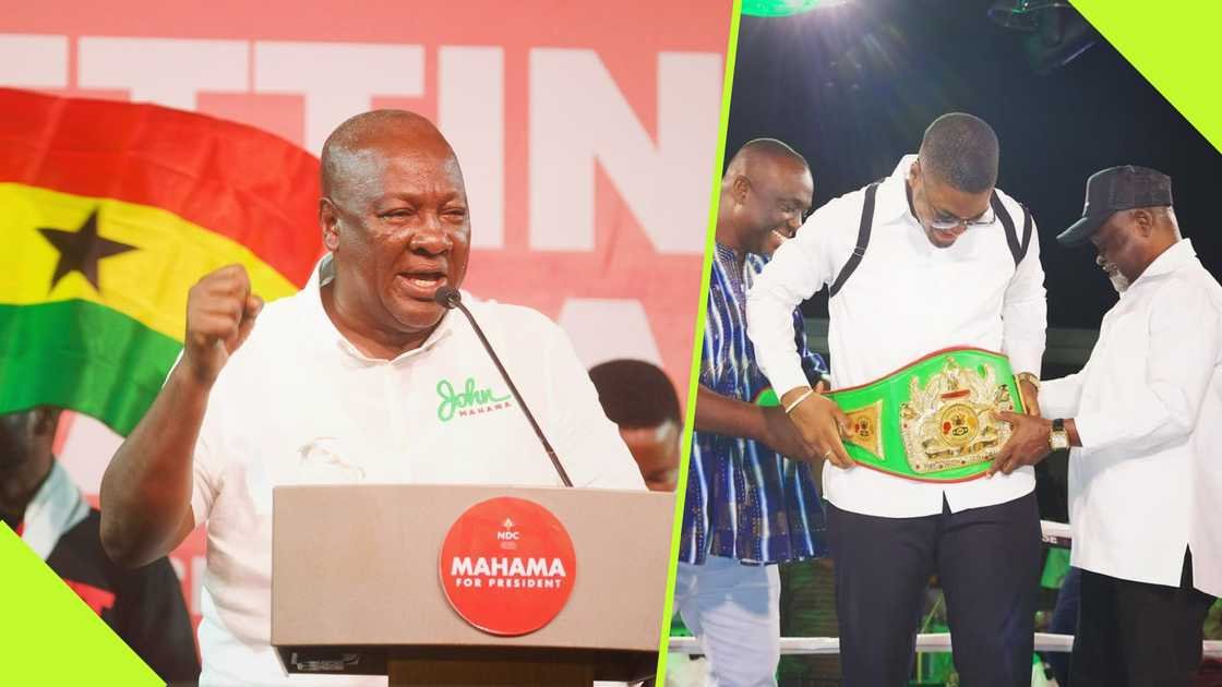 Mahama Supports Son Sharaf Mahama at Boxing Event