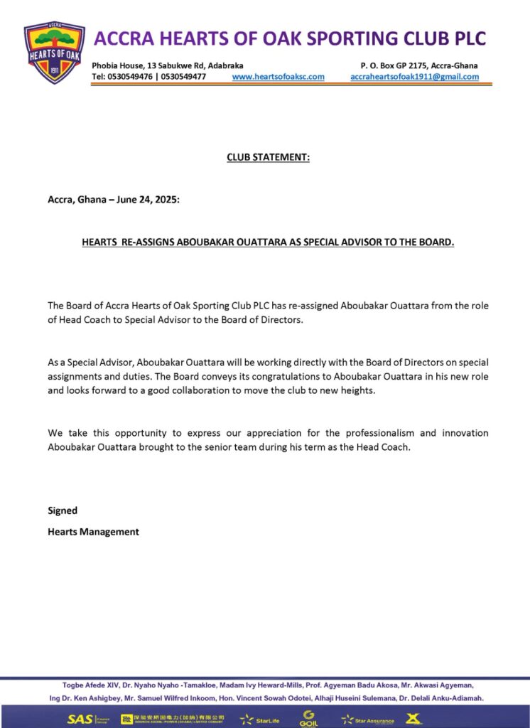 Accra hearts of oak Press statement