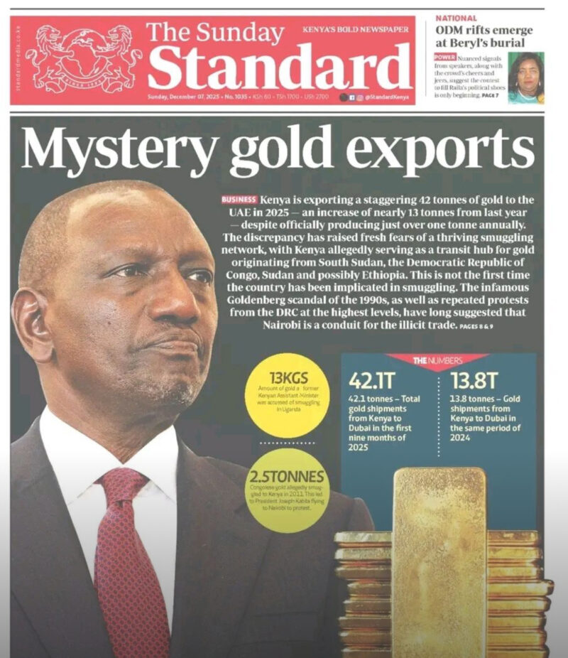 Mystery surrounding Kenya’s Gold Exports to UAE