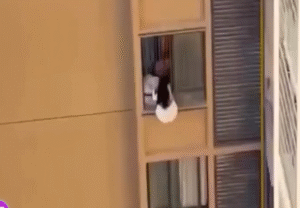 mistress escaping from the window