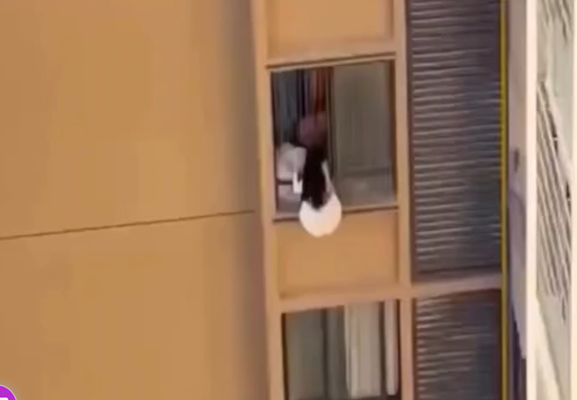 mistress escaping from the window