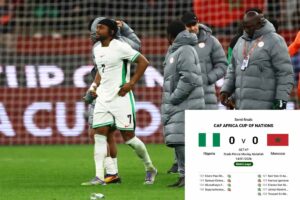 Nigeria lost to morocco in panelties