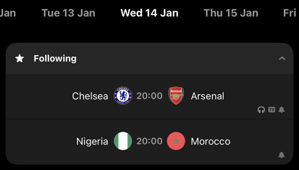 blockbuster matches will be played at the same time- Nigeria vs Morocco