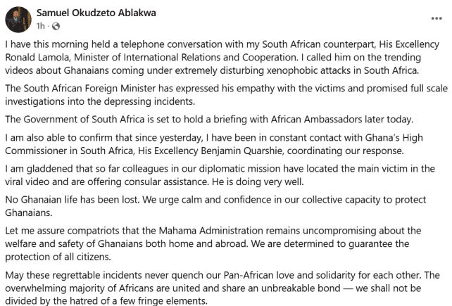 Ghana Engages South Africa Over Xenophobic Attacks, What It Means for Citizens and Diplomacy_
