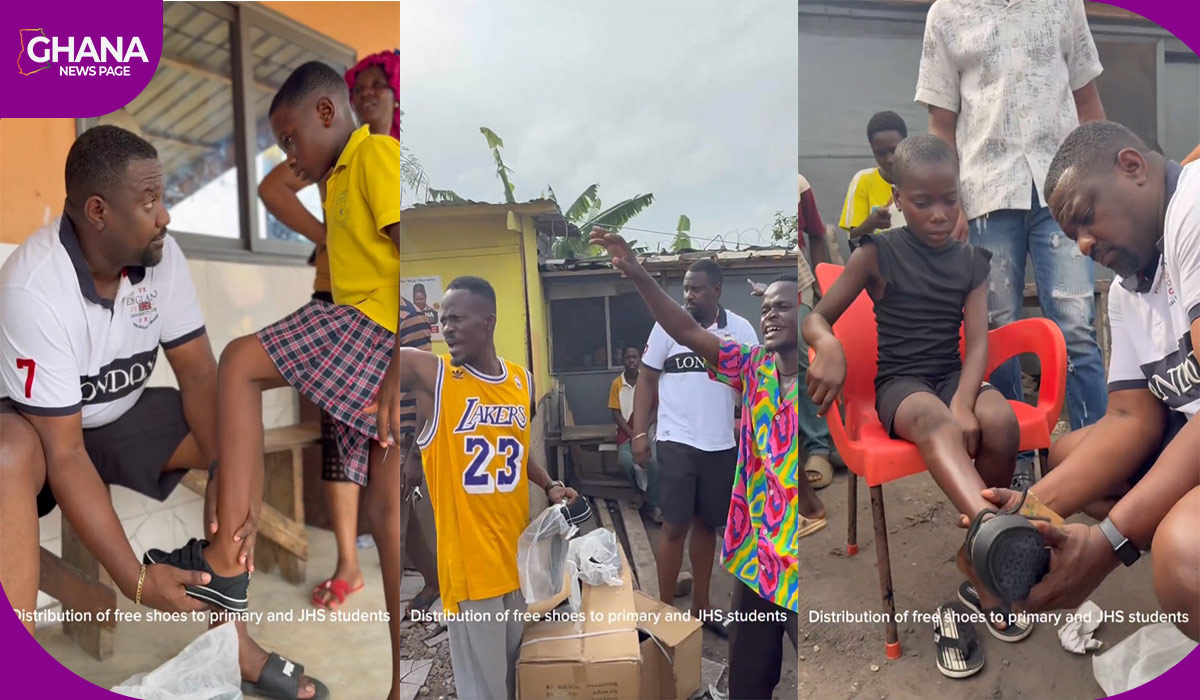 John Dumelo’s Shoe Donation in Ayawaso_