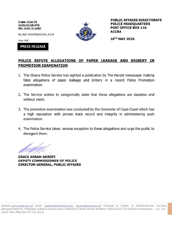 Ghana Police Promotion Exams The Truth Behind Leakage and Bribery Allegations
