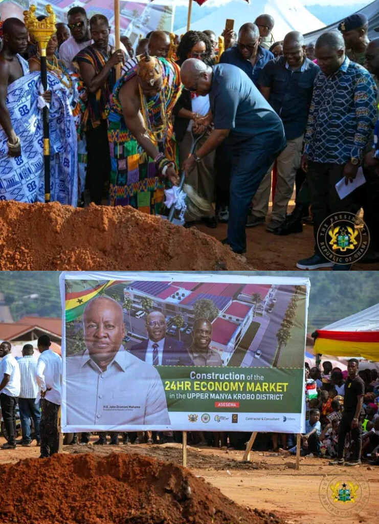 How is President Mahama implementing the 24-hour economy in Asesewa