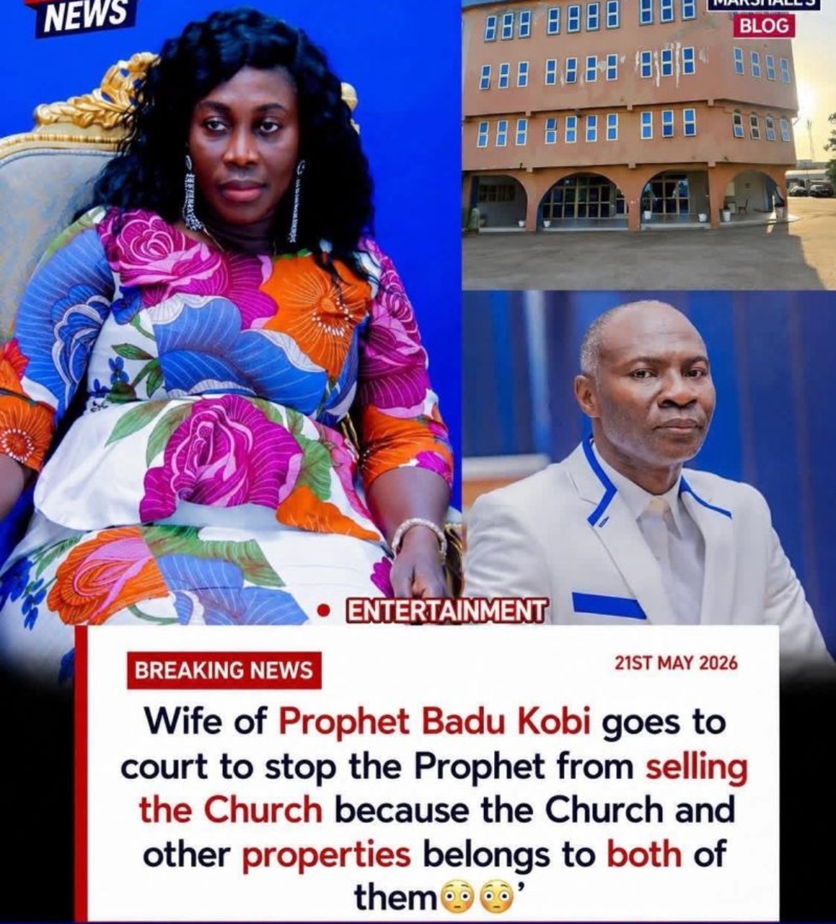 Gloria Kobi Takes Legal Action Over Glorious Wave Church Assets