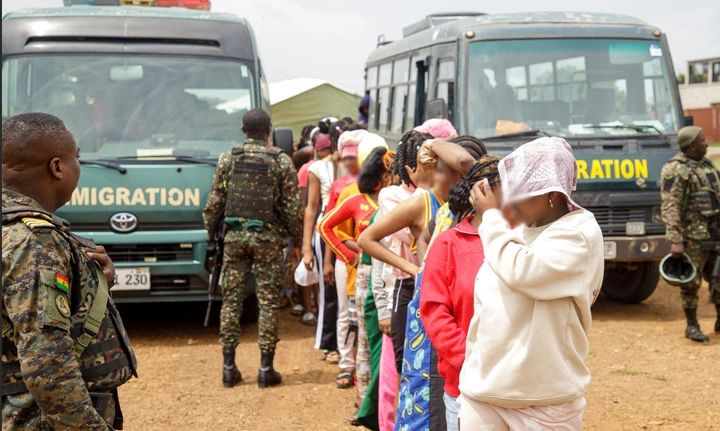 Ghana Immigration Service Repatriates 105 Foreign Nationals Following Human Trafficking Raid