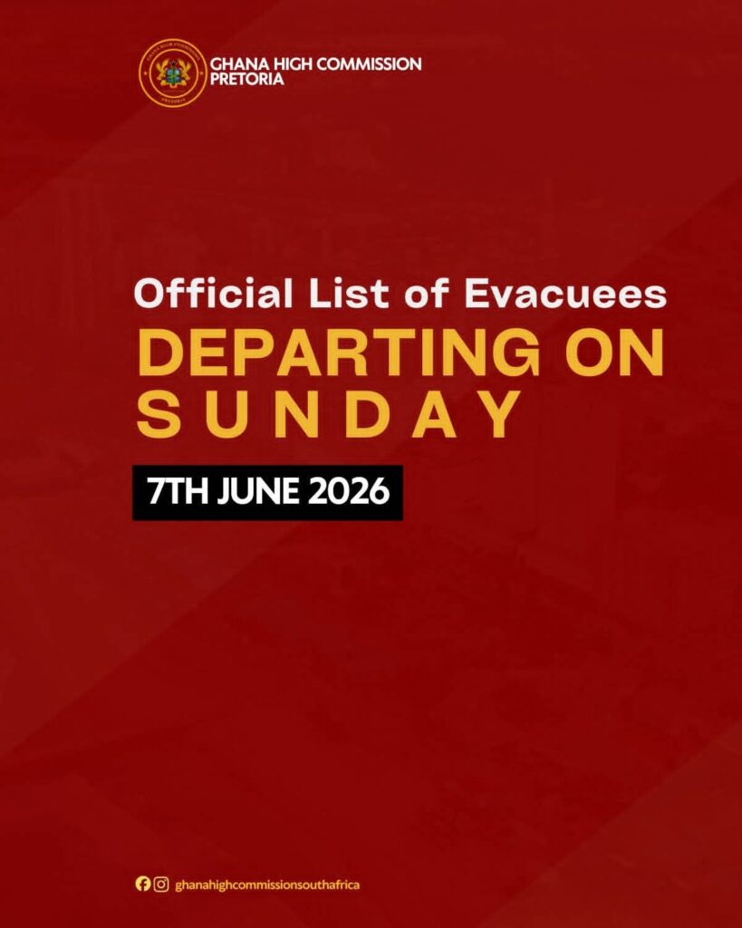 Ghana’s Second Batch of Evacuees from South Africa Set for June 7 Departure