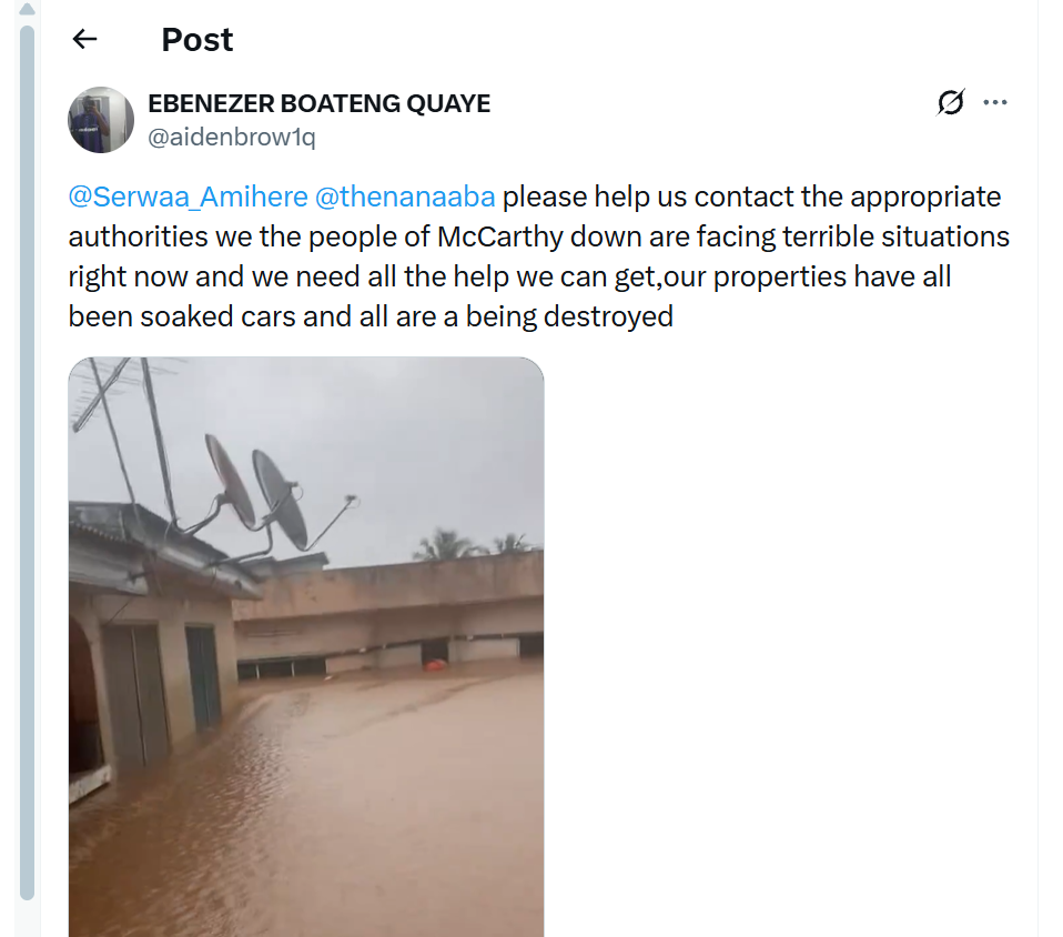 Heavy Monday Morning Rains Leave Parts of Accra Flooded