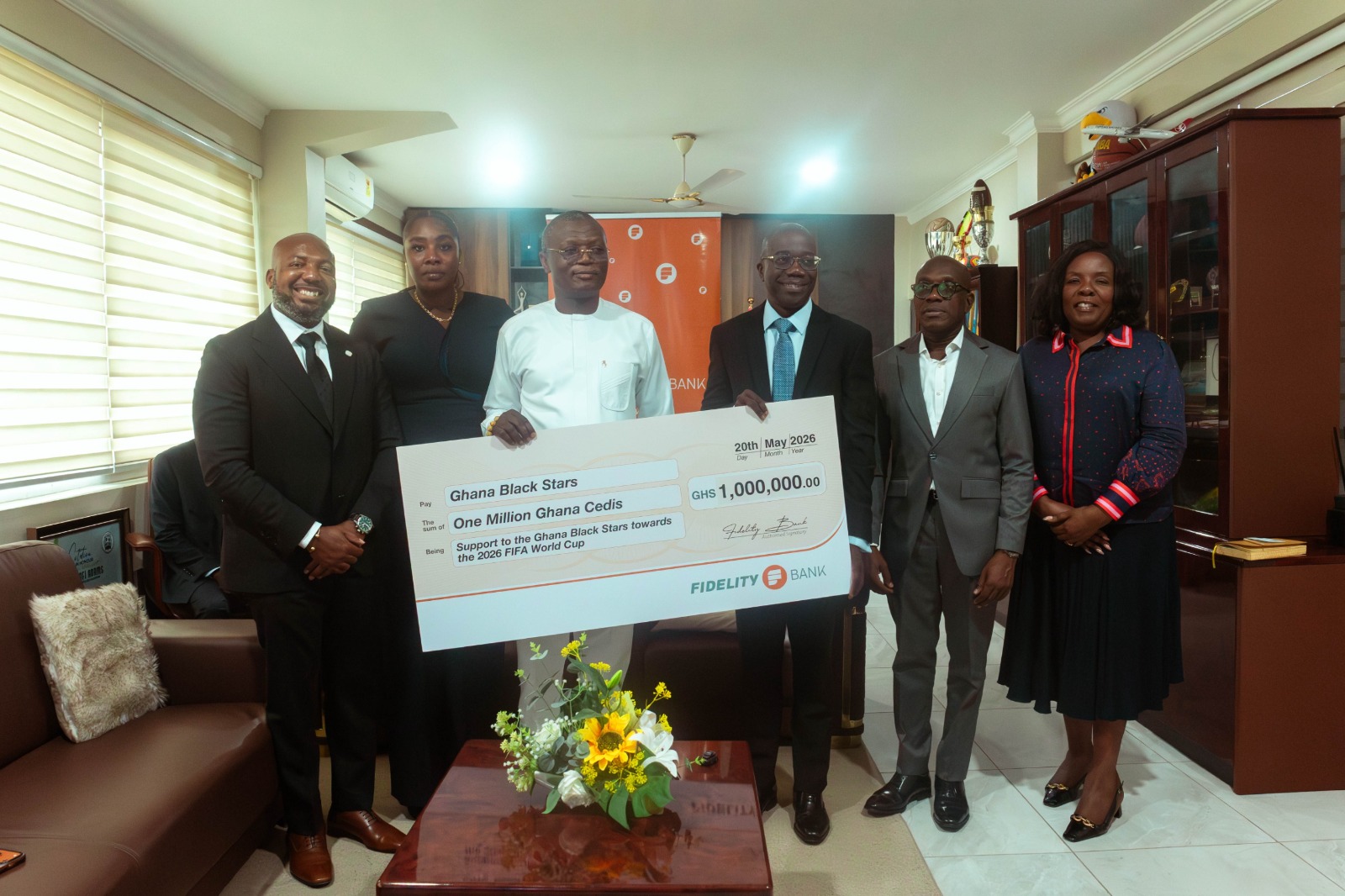 Homegrown Support Fidelity Bank Contributes GH₵1 Million to Black Stars World Cup Fund