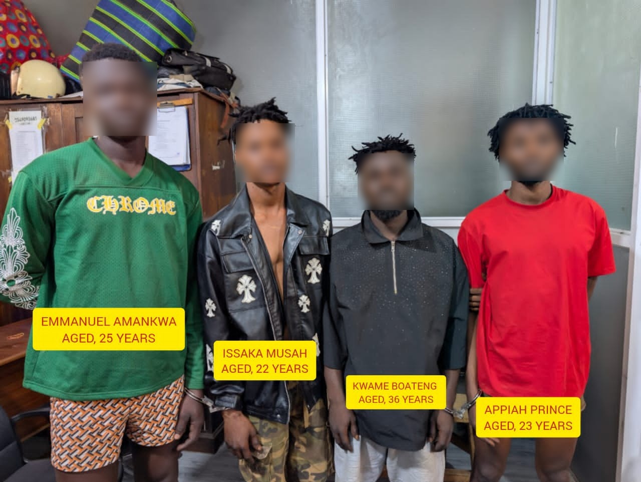 Police Arrest Four Suspects and Seize Loaded Pistol in Mankranso Drug Bust