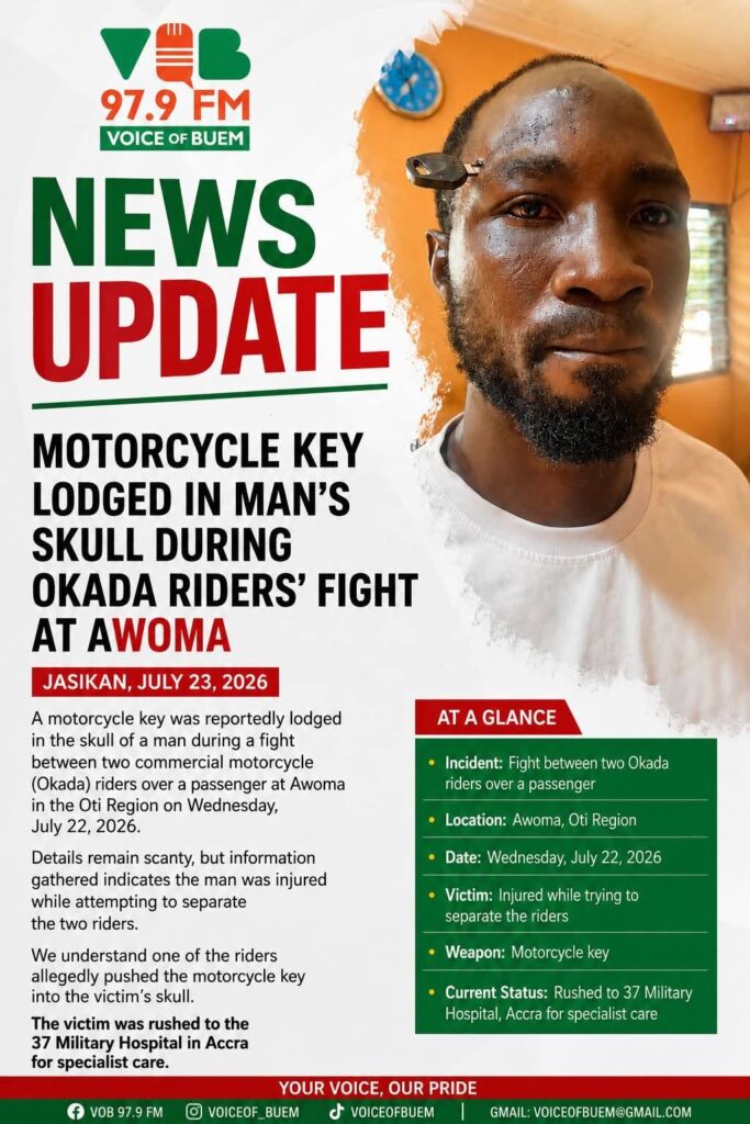 A farmer fights for his life After a motorcycle key lodges in his head during a breakup