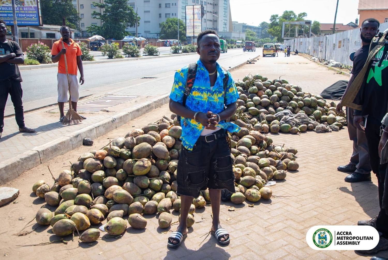 AMA Arrests Coconut Seller For Converting Bus Stop To Store