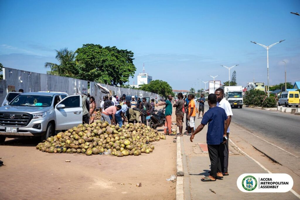 AMA Arrests Coconut Seller For Converting Bus Stop To Store