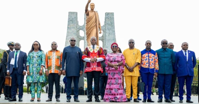 Gabonese President Nguema Pays Tribute to Dr Kwame Nkrumah in Accra
