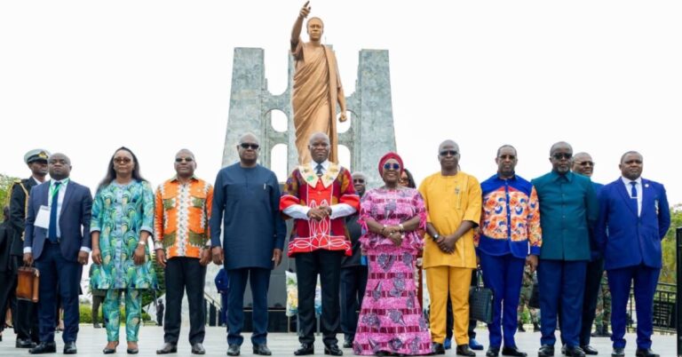 Gabonese President Nguema Honours Kwame Nkrumah During Ghana Visit