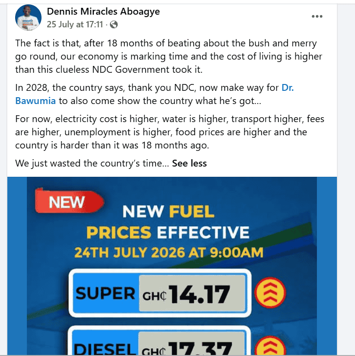 The Nation is more Difficult than it was 18 Months ago, and food prices have increased—Miracles Aboagye