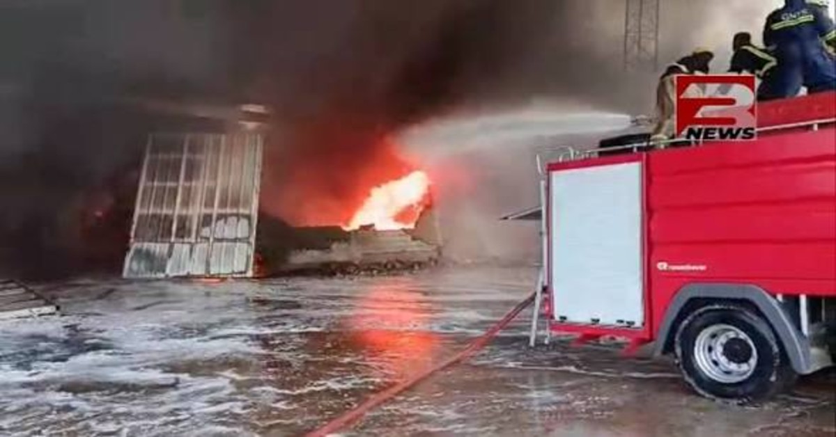 Massive Fire Engulfs Alcohol Warehouse at Tema Community 26 as Firefighters Battle Blaze