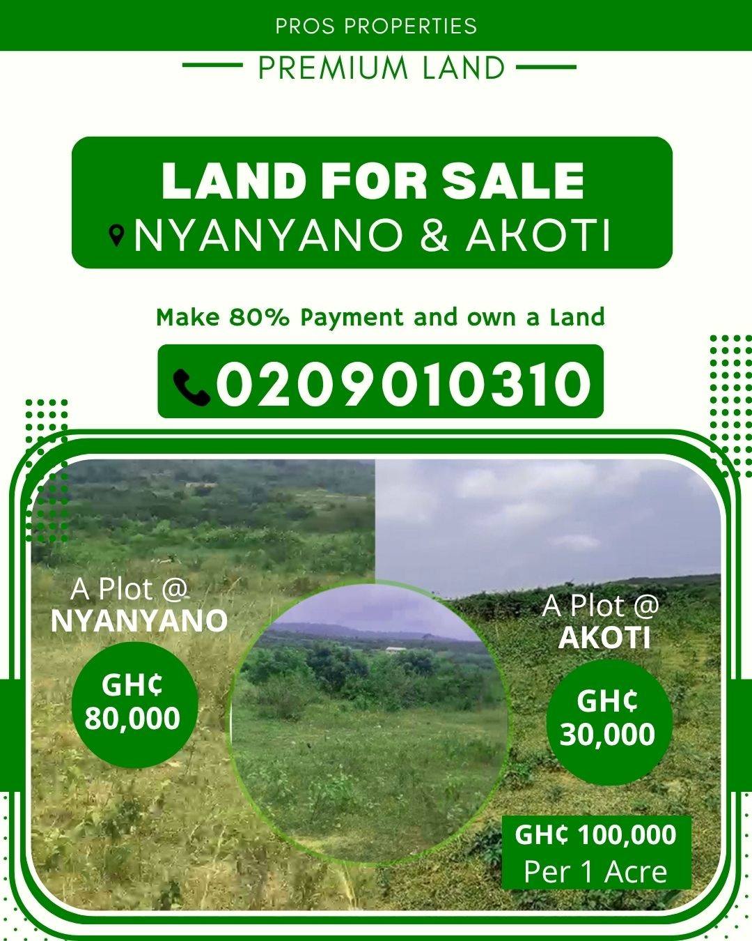 Available Land for sale at Akoti -side