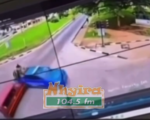 CCTV footage of moment trotro crashes into police pickup on KNUST campus [Watch]