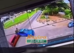 CCTV footage of moment trotro crashes into police pickup on KNUST