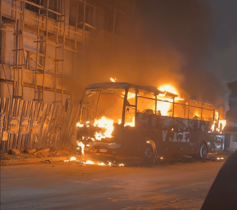VIP Bus Catches Fire At Abuakwa Station Before Trip