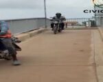 Okada on Footbridge